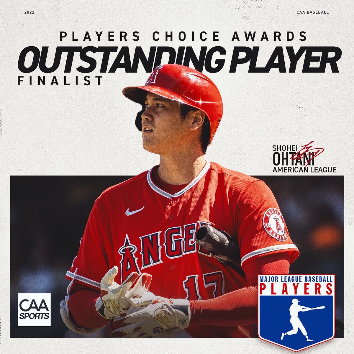 CAA_Baseball's tweet photo. Player of the Year Finalist 🤝 AL Outstanding Player Finalist

Congratulations Shohei Ohtani on another incredible run of two-way performance in 2022. https://t.co/1DuiMr9oRB