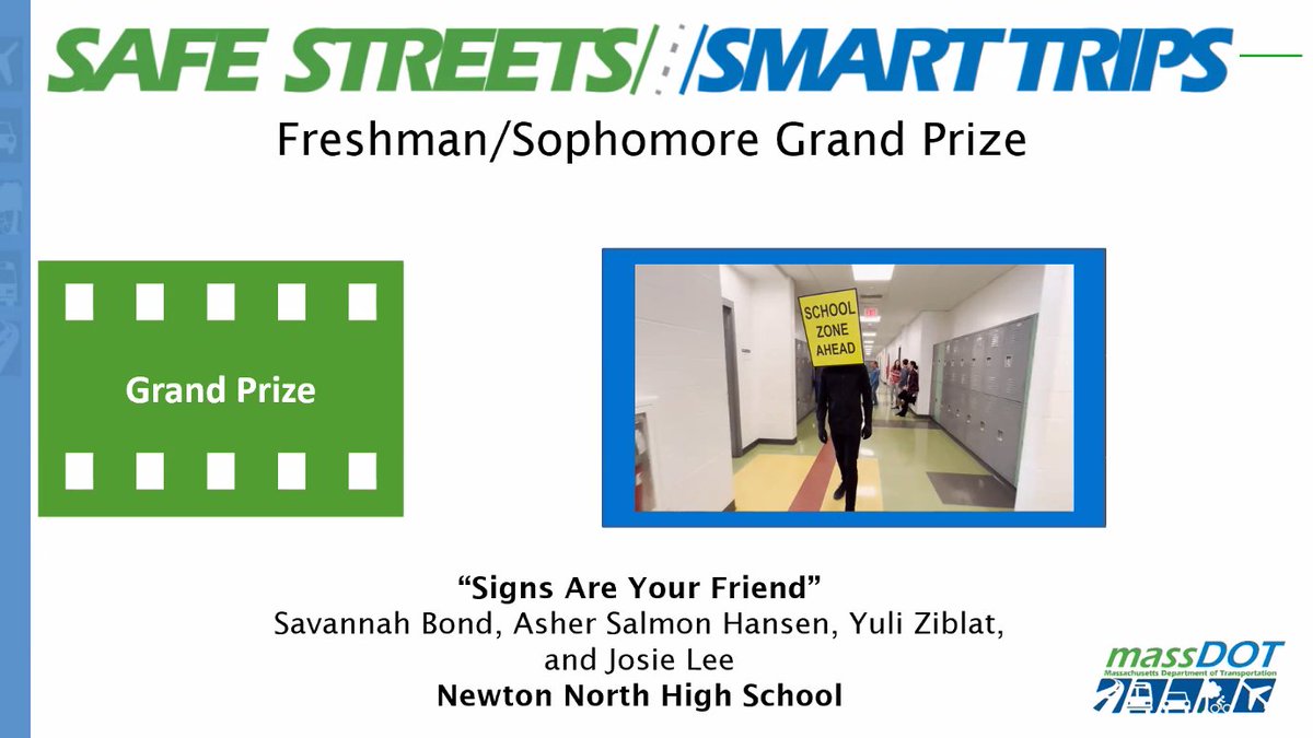 aliciafornewton's tweet photo. Congratulations to students from @NNHSTigers for winning @MassDOT #SafeStreetsSmartTrips video competition. @NewtonSafe @NewtonPubSchool @NewtonMAMayor https://t.co/miuc3HcxO8