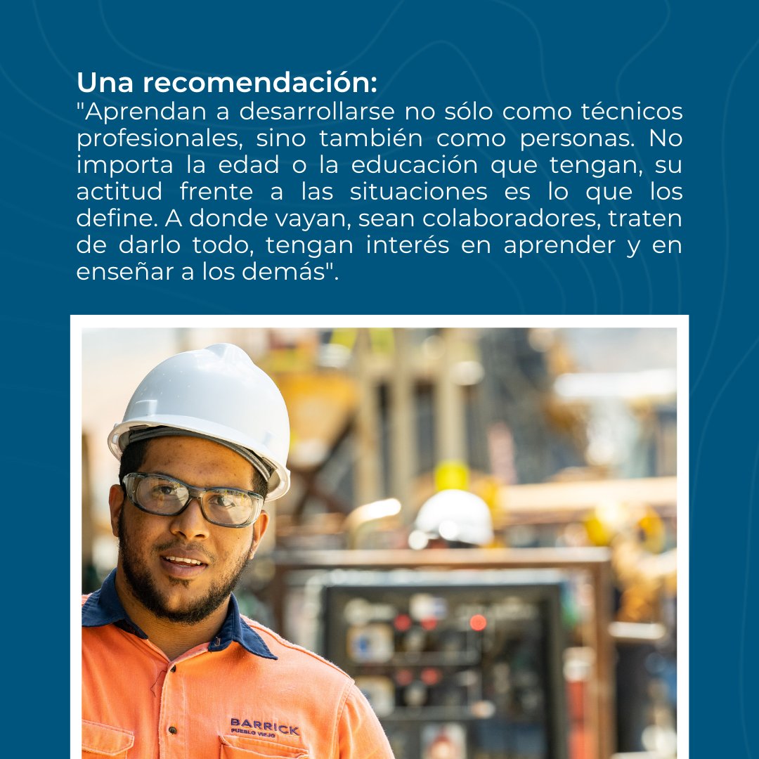 BarrickRD's tweet photo. Conoce un poco más sobre Laido Reyes, técnico mecánico en equipos pesados en el área de Mina Mantenimiento de #BarrickPuebloViejo.💙🙌🏼

#BarrickRD
#MineríaResponsable
#UnLugarDeValor
#ProgramaDual
#Desarrollo
#TalentosBarrick https://t.co/ANLwAUC5T4