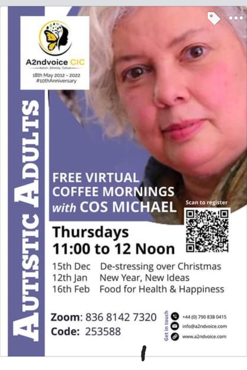 The fab <a href="/A2ndvoiceCic/">A2ndvoice CIC</a> and @autismage are running virtual coffee mornings for autistic folk aged 50+
