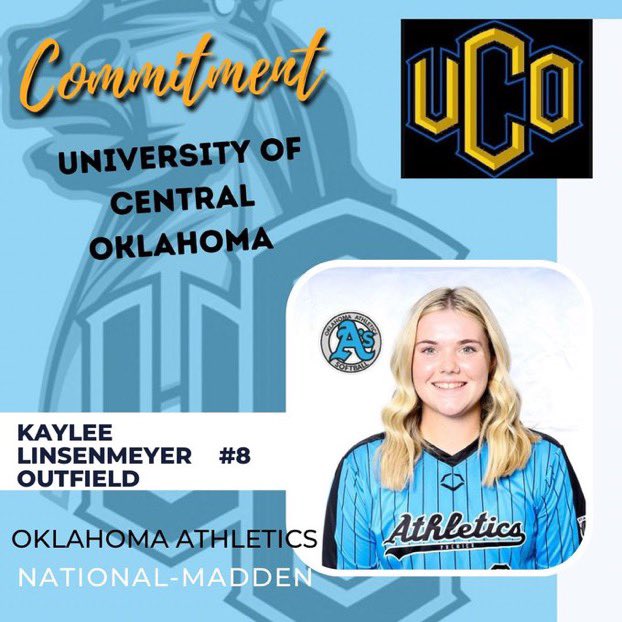 I am excited to announce that I have decided to further my academic and athletic career at UCO next year! I would like to thank Coach White and Coach Hunter for this amazing opportunity <a href="/UCOSoftball/">UCOSoftball</a> I would also like to thank my parents for all their love and support!