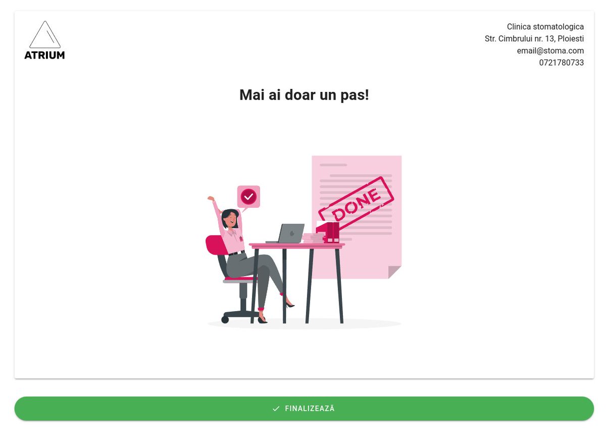 AppAtrium's tweet photo. ✅ În curând vom lansa modulul paperless.
În acest fel, venim atât în sprijinul clinicilor cât și în sprijinul pacienților, oferindu-le celor din urma posibilitatea de a completa online acordul pacientului, anamneza și acordul GDPR.

#atriumapp #softstomatologic #dentalsoftware https://t.co/FVhpD6BzR9