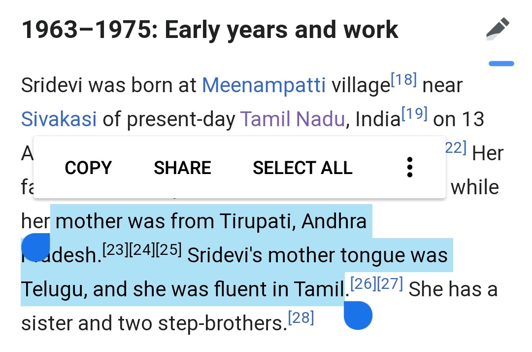 Cine_Addict97's tweet photo. @rajubhai2308 @PNG144 @letscinema Sridevi mother tongue is telugu. Her mom is from tirupati , AP https://t.co/xxDZeKWWN6