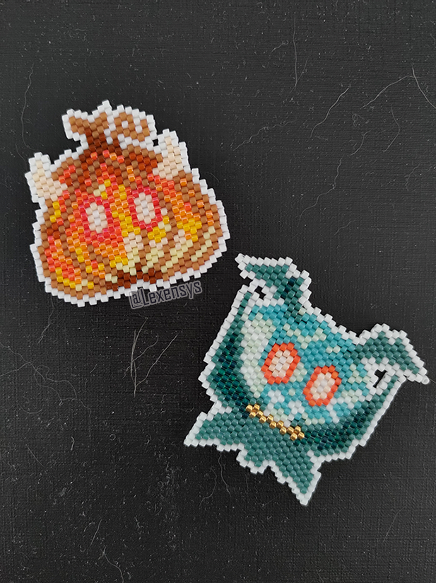 lexensys's tweet photo. Happy Slime'O'Ween everyone ! Little delayed, they took their time to put their costumes (✿◠‿◠)
#GenshinImpact #Halloween #Pyroslime #Anemoslime #Miyuki #brickstitch #beads #crafting https://t.co/qkyKCsb4Dg