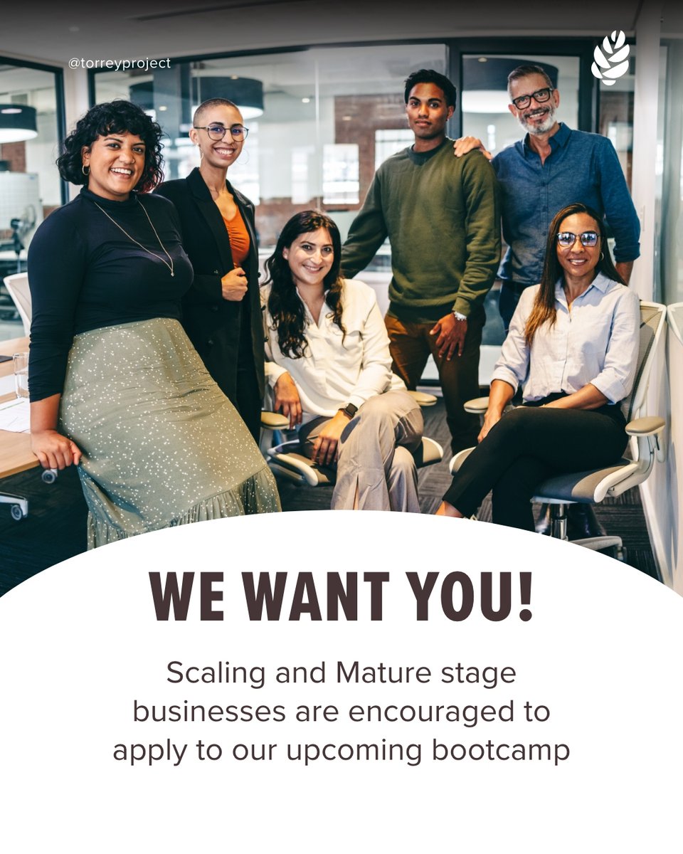 torreyproject's tweet photo. 🫵 We want YOU for our upcoming start-up bootcamp! If your business is in the scaling or mature business stage we encourage you to enroll in our program coming up in January 2023. 

🔗Visit us at https://t.co/2J54yIiFGx to learn more
•⁠
#businesscoach #entrepreneurship #startup https://t.co/c14GEbBcqI