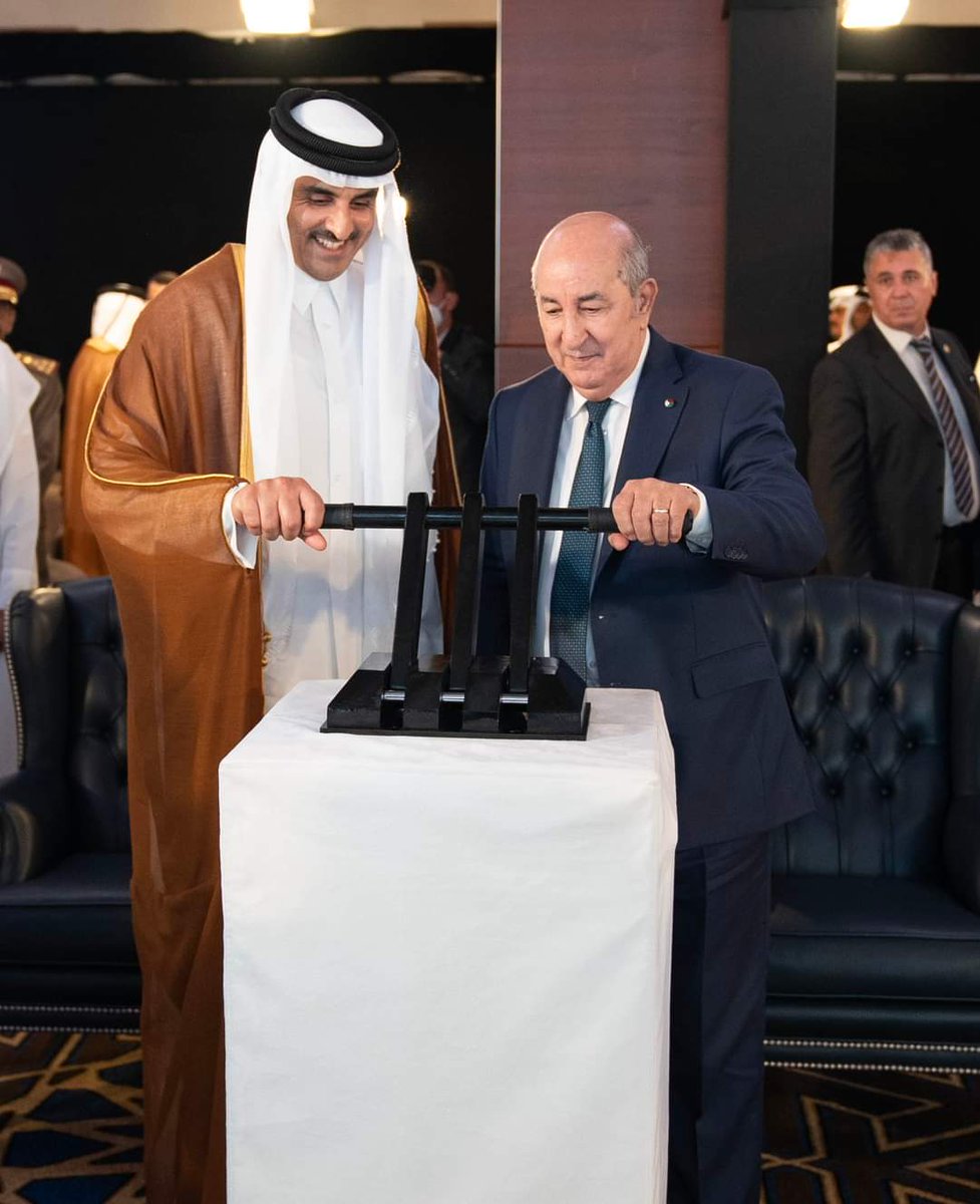 ilhamkerbadj's tweet photo. رئيس الجمهورية عبدالمجيد تبون وأمير دولة #قطر 
 تميم بن حمد آل ثاني يطلقان مشروع المستشفى الجزائري القطري الألماني ومشاريع أخرى مشتركة بين البلدين 
🇩🇿🇶🇦❤️
#الجزائر https://t.co/c7LNSamYyh