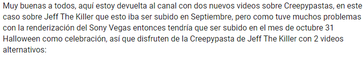 KratosOs's tweet photo. Creepypasta Loquendo Historias de Terror: Capítulo 5: Jeff The Killer https://t.co/qrfWFK7sYp
Creepypasta Loquendo Historias de Terror: Capítulo 5.5: Jeff The Killer Clásico https://t.co/NUK2iXX0NI https://t.co/W4QxFaKH1f