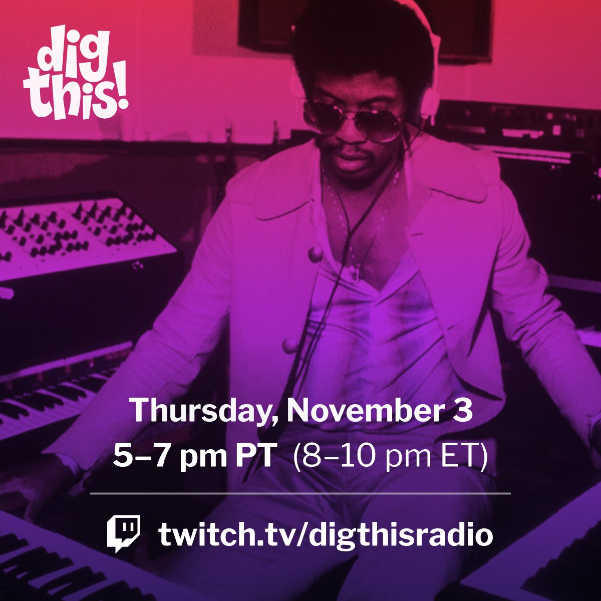 digthisradio's tweet photo. Dig This returns this week with a heaping portion of fusion, and a side of prog!

Thursday, November 3
5–7 pm PT

👉 https://t.co/PfVPIFOtQ5 https://t.co/TSYTOZnSiJ