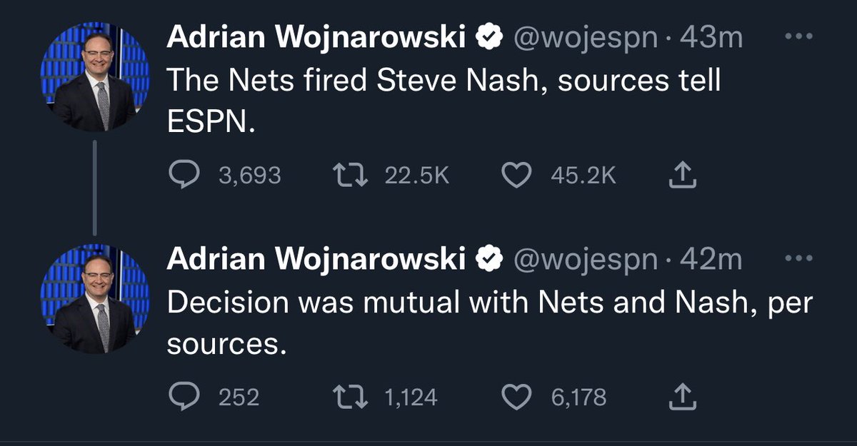 BIGLAW76's tweet photo. @BKGlueGuys Looks like Shams won this battle. Nets official position is that Nets and Nash agreed to part ways. https://t.co/InkZ8DC7jl