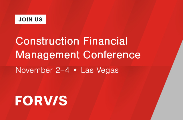 If you are planning on attending the Construction Financial Management Conference in Las Vegas, stop by and hear from <a href="/FORVIS/">FORVIS</a>! Learn more about the various sessions our team is speaking at here: bit.ly/3sMBEO3