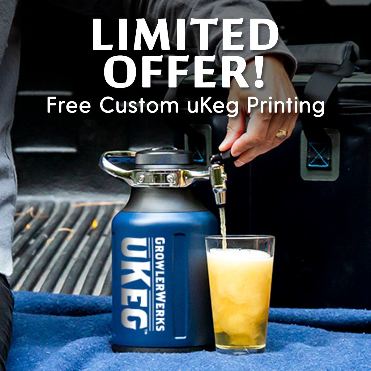Looking for an extra personal gift this holiday season? Add a custom design to a uKeg GO or tall uPint. For a limited time, we're offering FREE custom printing at growlerwerks.com. So what are you waiting for? Start customizing!