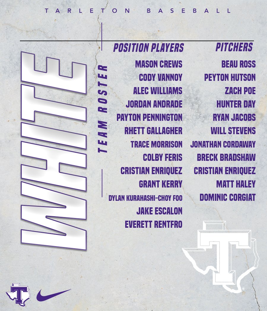 The teams have been drafted! Game 1 first pitch is tomorrow at 6️⃣

<a href="/DallasReed_/">Dallas Reed</a> will coach the purple team 🟣 while <a href="/Coach_Hunt5/">Wes Hunt</a> has the white ⚪️

Let us know who you think is taking home the 🟣 vs. ⚪️ World Series in the replies ⤵️

#RideWithUs | #TexanNation