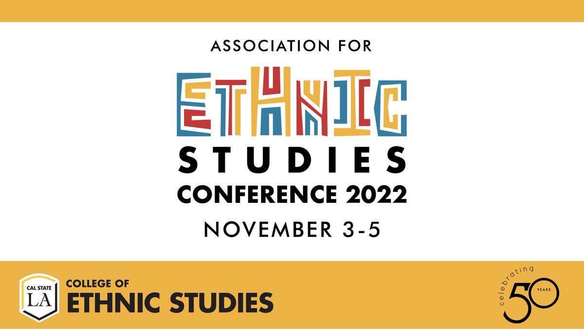 EthnicStudiesLA's tweet photo. Join us at @CalStateLA on Nov. 3-5 for the Association for Ethnic Studies' (@NAETHNICSTUDIES) 50th Anniversary Conference: “Ethical Community Care: Imagining New Futures While Living in the Now.” Learn more and register: https://t.co/XyshLPcTIa https://t.co/QD8q5JjYM6