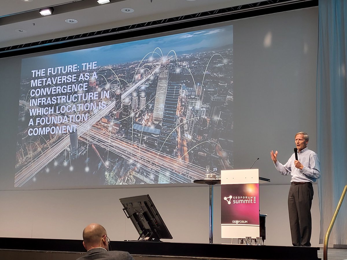 Carl Reed emphasizes that #location is a foundation component for #metaverse <a href="/spatineo/">Spatineo Inc</a> <a href="/GeoforumSummit/">GeoForum Summit</a>