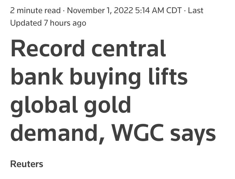 Central banks around the world are loading up on #Gold. They know what a monetary reset will mean. He who has the gold makes the rules.