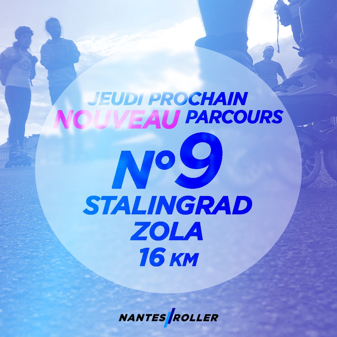 NantesRoller's tweet photo. Jeudi 3 novembre, rendez-vous 20h30 Place Ricordeau pour le parcours n°09 – Stalingrad - Zola !
#nantesroller #rollernantes #roller #rollerskating #randoroller #randonneeroller https://t.co/a7QDunNcEf