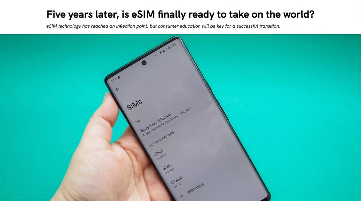 Now that #eSIMs have made their debut on the market, how do you think this will impact the security behind #SIMSwap?

Read more: androidauthority.com/esim-five-year…
