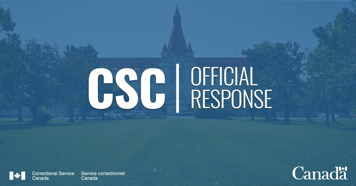 CSC’s official response to the Office of the Correctional Investigator’s Report is now available. Read our Commissioner’s statement here: canada.ca/en/correctiona… You can read our full response to the OCI report here: csc-scc.gc.ca/publications/0…