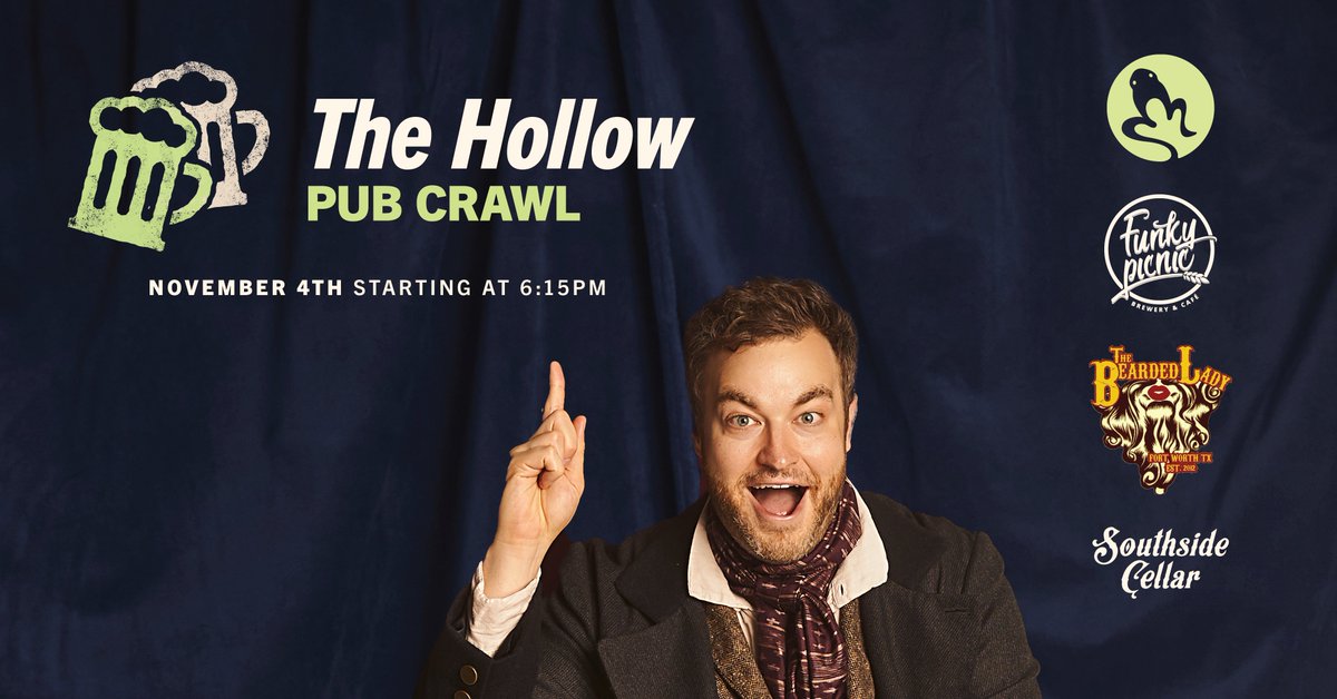 Your Friday night plans just got a lot
better. 🍻 Starting at 6:15pm, November 4th ticket
holders can participate in a pub crawl that bookends
the 8:00PM performance at Amphibian Stage.
 Get tickets for Friday: bit.ly/3No9MsY