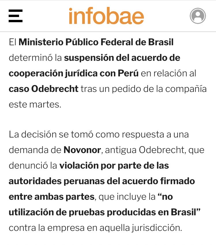jsudaka's tweet photo. La fiscalía brasileña determinó la suspensión de la cooperación jurídica con Perú hasta que sean presentados nuevos esclarecimientos por parte de las autoridades peruanas ante la “gravedad y verosimilitud de las informaciones” alegadas por la compañía. https://t.co/26ZTie3ZBt https://t.co/263sweT9nS