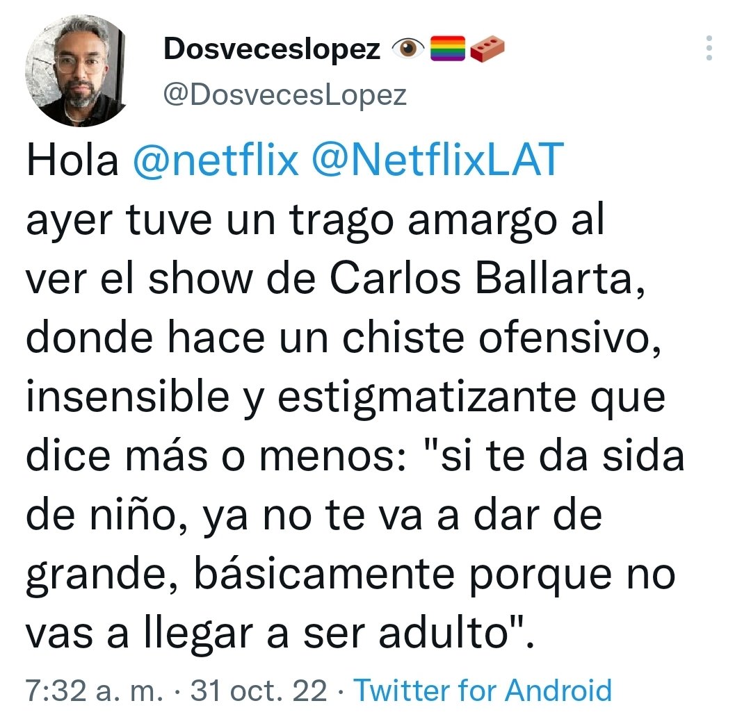JorgeGarcesMx's tweet photo. Clásico de los woke, solo quieren cancelar el humor que no les gusta como el chiste de Carlos Ballarta pero ellos si se pueden burlar de lo que sea. https://t.co/WGBS9Ov2hb