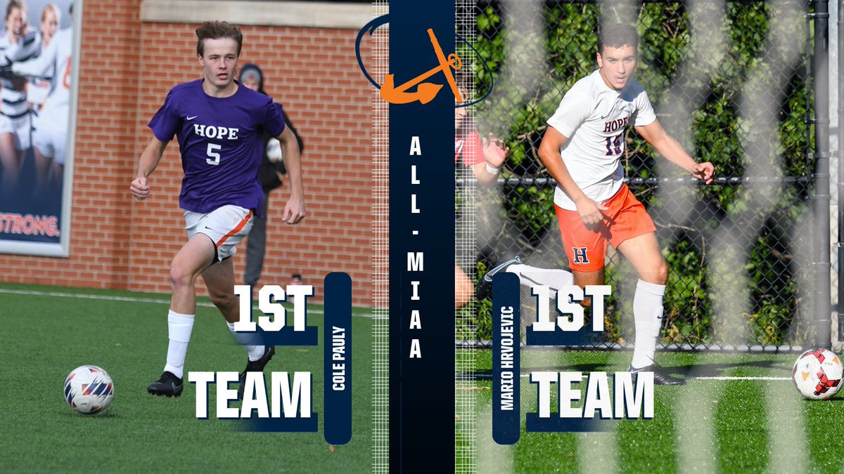 Freshman defender Cole Pauly and sophomore midfielder Mario Hrvojevic each made the All-MIAA Men's Soccer Team after outstanding seasons for the Flying Dutchmen. #StrongandTrue #d3soccer

athletics.hope.edu/news/2022/11/1…