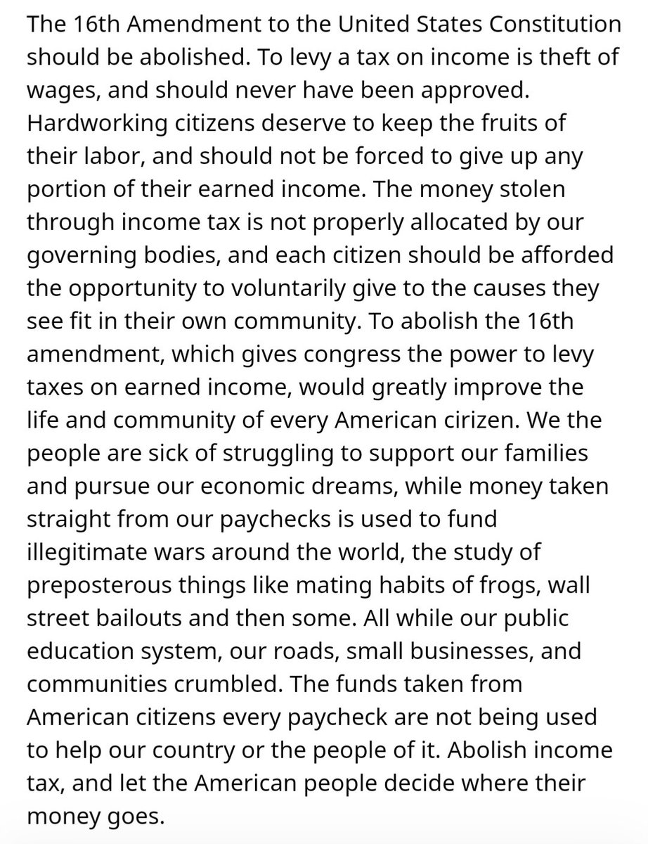 PatriotZoo's tweet image. Should the #16thAmendment be abolished? 💰