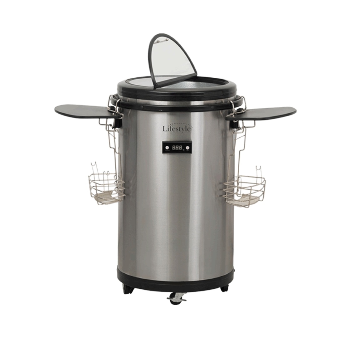 This Electric cool box, stainless steel is perfect for keeping drinks and food cool during a party on a hot summers day! The black plastic side shelves provide space for resting, opening and mixing drinks
Buy now from <a href="/ExclusiveFurni2/">Exclusive Furniture</a>