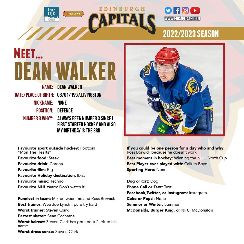 ❓🔦 Our next instalment of the player profiles features one of our Dmen 🦁

𝐌𝐞𝐞𝐭…#️⃣3️⃣  𝐃𝐄𝐀𝐍 𝐖𝐀𝐋𝐊𝐄𝐑 (<a href="/dean48669698/">deanwalker3</a>)