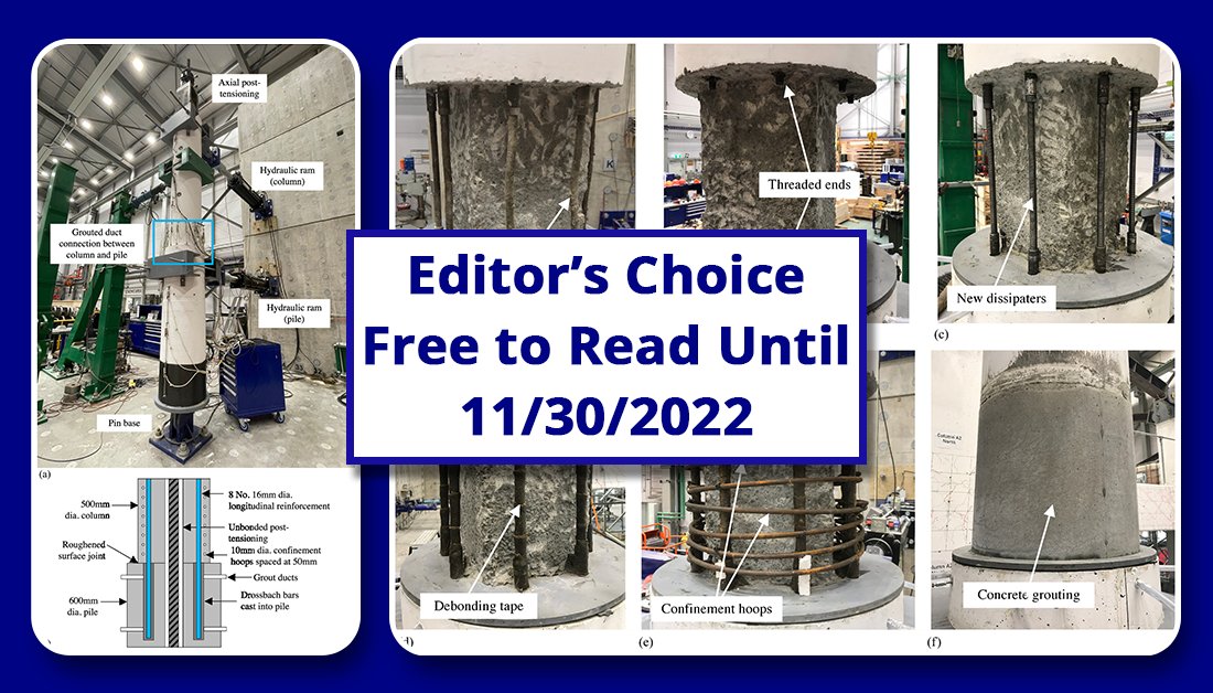 In this new @ASCE_JBE study, a low-damage posttensioned rocking solution referred to as dissipative controlled rocking (DCR) connection is proposed for bridge columns supported on #monopile foundations. #Monopiles #Bridges #SeismicDesign @ASCE_SEI ow.ly/A8Pv50Lq0xg