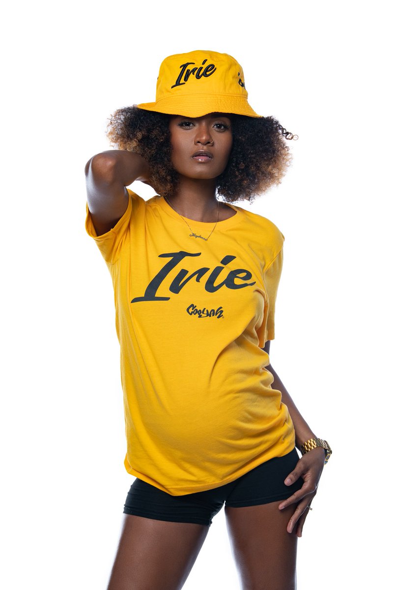CYEvolution's tweet photo. Sunshine ☀️ &amp; Irie vibes

•Model: Migdania Banhan featured in our “Irie Yard” graphic tee and bucket hat.  
•Photographer: @roamingphoto954 

•Shop the look at https://t.co/HTf9lEIpnc

#BucketHat #irie #Cooyah #Jamaica #Reggae #style #onelove #hat https://t.co/W4e0LveNHM