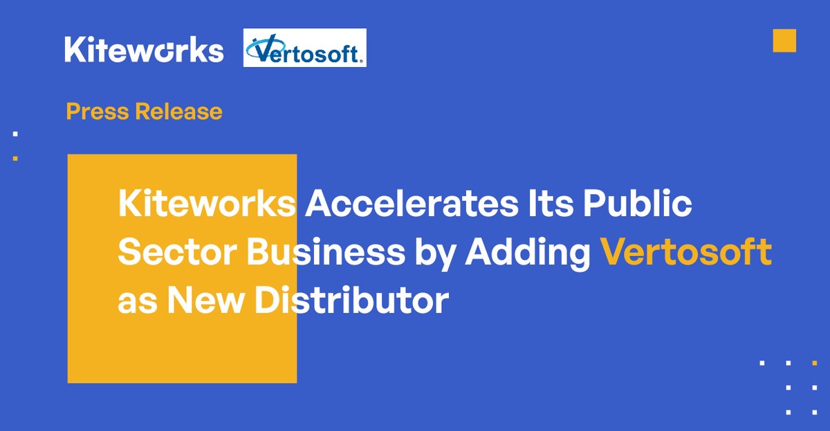 Kiteworks's tweet image. #Kiteworks is excited to name @Vertosoft as a new public sector distributor. Read the #pressrelease to learn more.
hubs.ly/Q01r8j5f0

#KiteworksChannelFirst #PrivateContentNetwork #cybersecurity