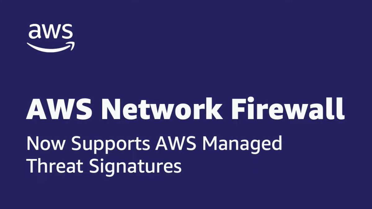 thesecuritydai1's tweet image. AWSSecurityInfo: #AWSNetworkFirewall adds AWS Managed Threat Signatures with capabilities to detect threats and block attacks against known vulnerabilities, so you can stay up-to-date on the latest security threats without writing and maintaining your ow…