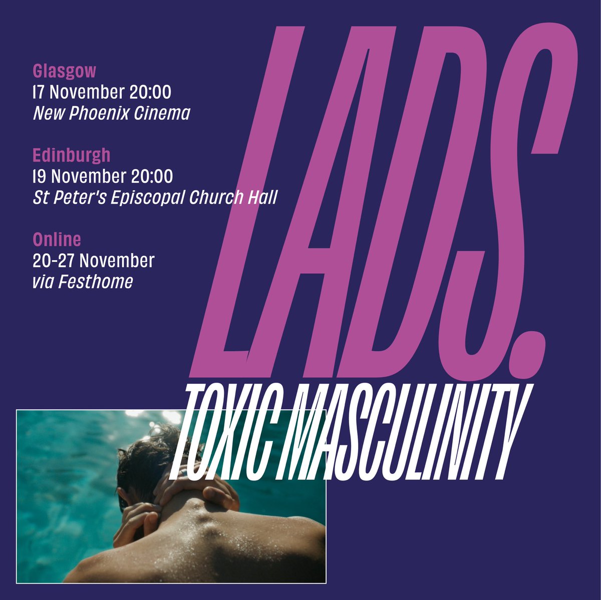📣 This November, CinemaAttic and @ZTScotland team up for a night of award-winning short films seeking to rethink masculinity today. ⚧

We present to you LADS: TOXIC MASCULINITY 

👉For more info on our programme visit: cinemaattic.com/event/lads-tox…

#Glasgow #Edinburgh #ShortFilm