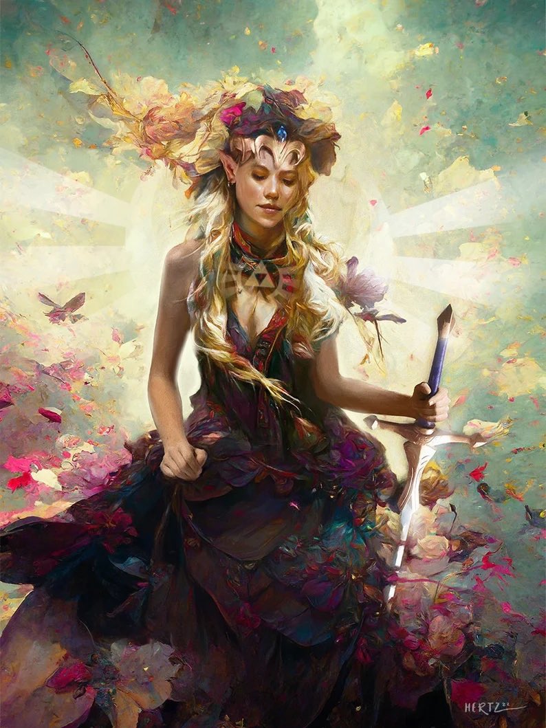 The Blessing 
Buy Prints  ==>linktr.ee/HertzVsPixels 🎨
#LegendofZelda #nintendo #artists #painting #fanart #artistsontwitter