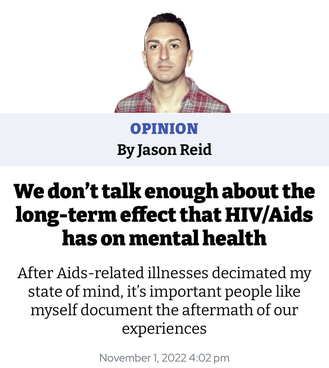 JasonReidx's tweet image. ✍️ My latest piece for @theipaper.

“HIV/AIDS decimated my mental health but it didn’t kill me; in many ways, it made me stronger. I draw strength from my unique perspective and continued survival in the face of adversity.”

➡️ inews.co.uk/opinion/hiv-ai…