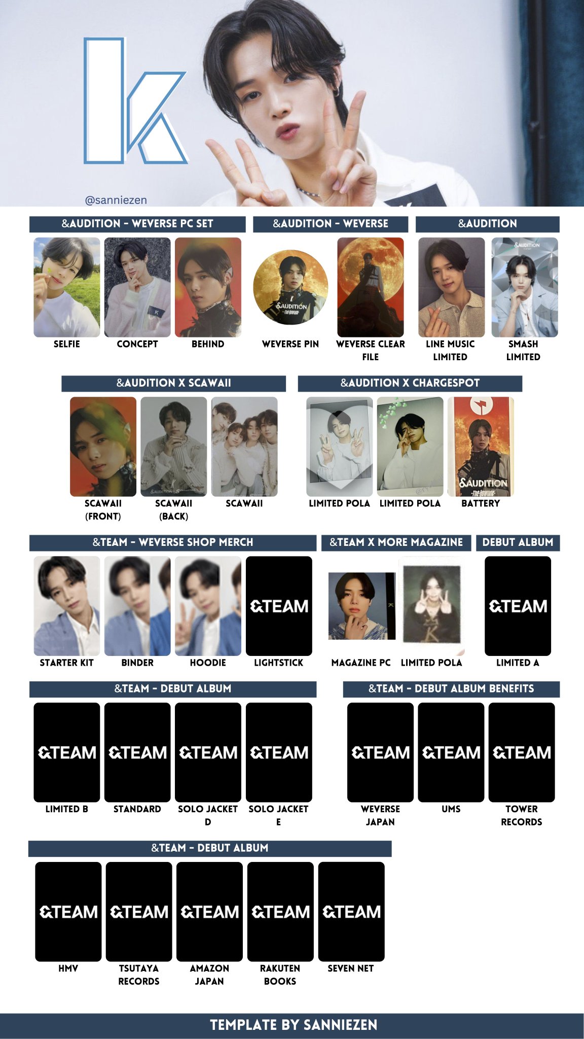 &amp;TEAM K PhotoCard トレカ fan party &TEAM Nicholas PhotoCard トレカ fan partyの通販 by