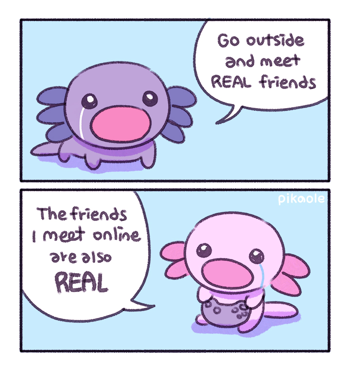 Relatable.

🎨 "Online friends" by @pikaole: https://t.co/vlPpS1qqDZ 