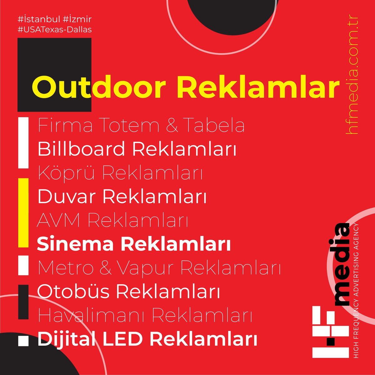 hfmedia_tr's tweet photo. Outdoor Reklamlar: Firma Totem &amp; Tabela, Billboard Reklamları, Köprü Reklamları, Duvar Reklamları, AVM Reklamları, Sinema Reklamları, Metro &amp; Vapur Reklamları, Otobüs Reklamları, Havalimanı Reklamları, Dijital LED Reklamları

 #reklam #video #outdoorreklam #reklamajansı https://t.co/Z6M6Ji0TWF