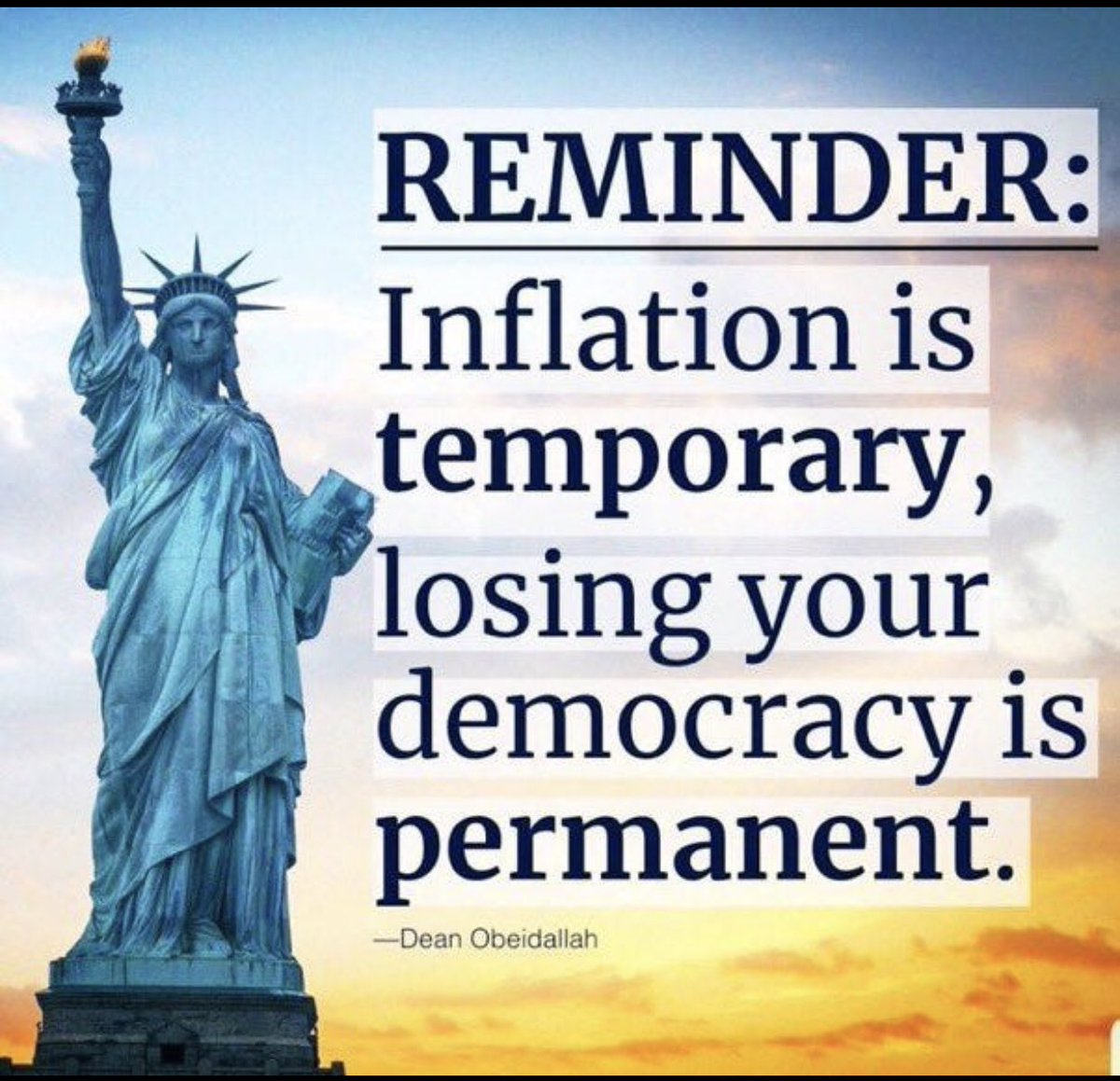 Worried about inflation? Well, I’m more concerned about keeping our democracy! Say no to GOP! #VoteBlue #wtpBLUE