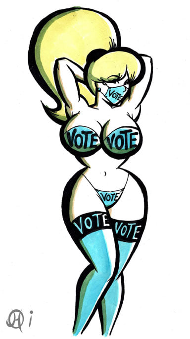 I voted for the 1st time ever in Louisiana.  (My '20 art of Minnie Strips with a message for you)