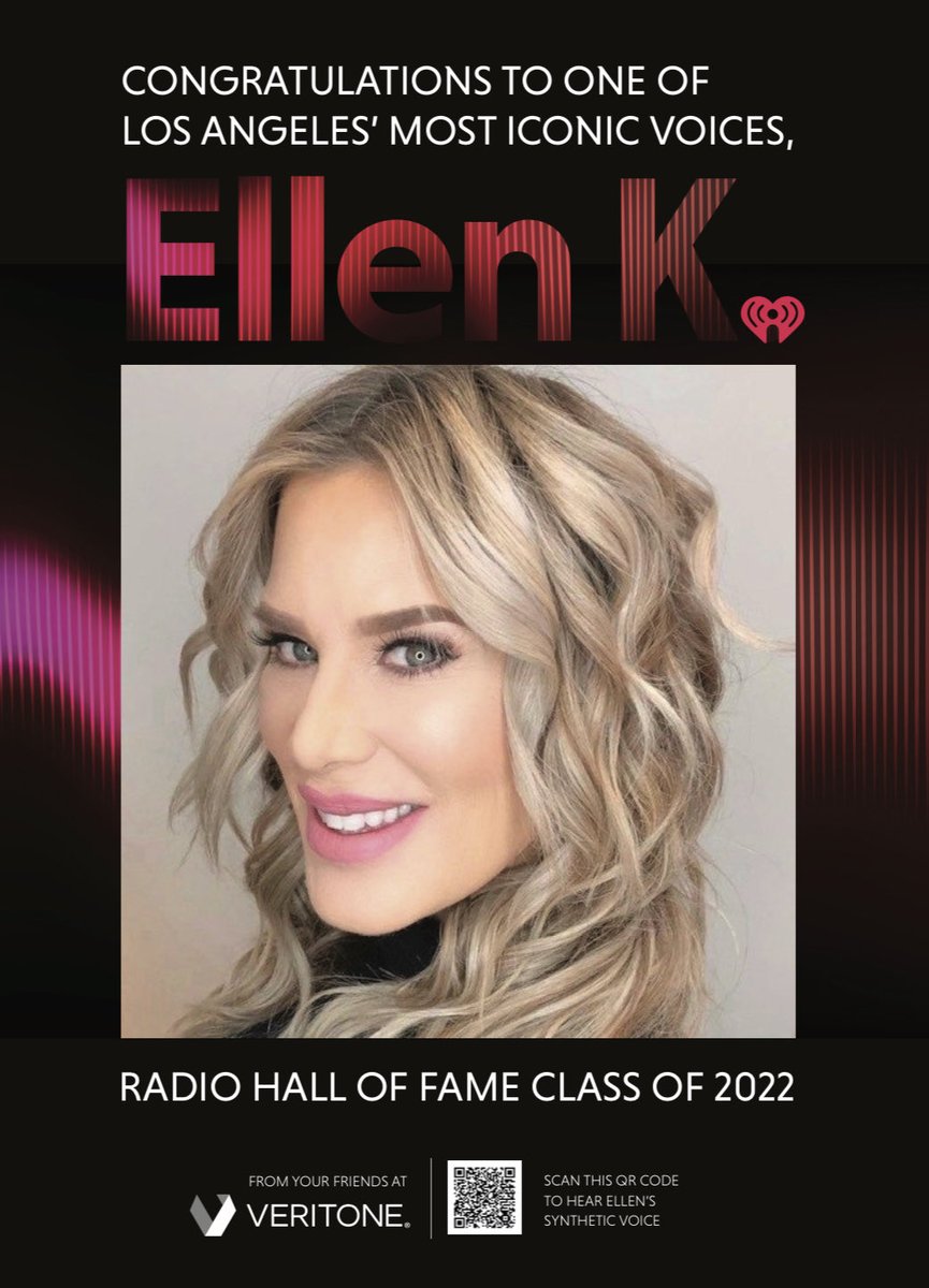 I love you #radio ♥️ thank you #radiohalloffame for the magical evening - thank you for flying in to induct me @RyanSeacrest and I’m grateful for my #AI voice of my speech @veritoneinc 💕🎤 veritone.com/wp-content/upl… --