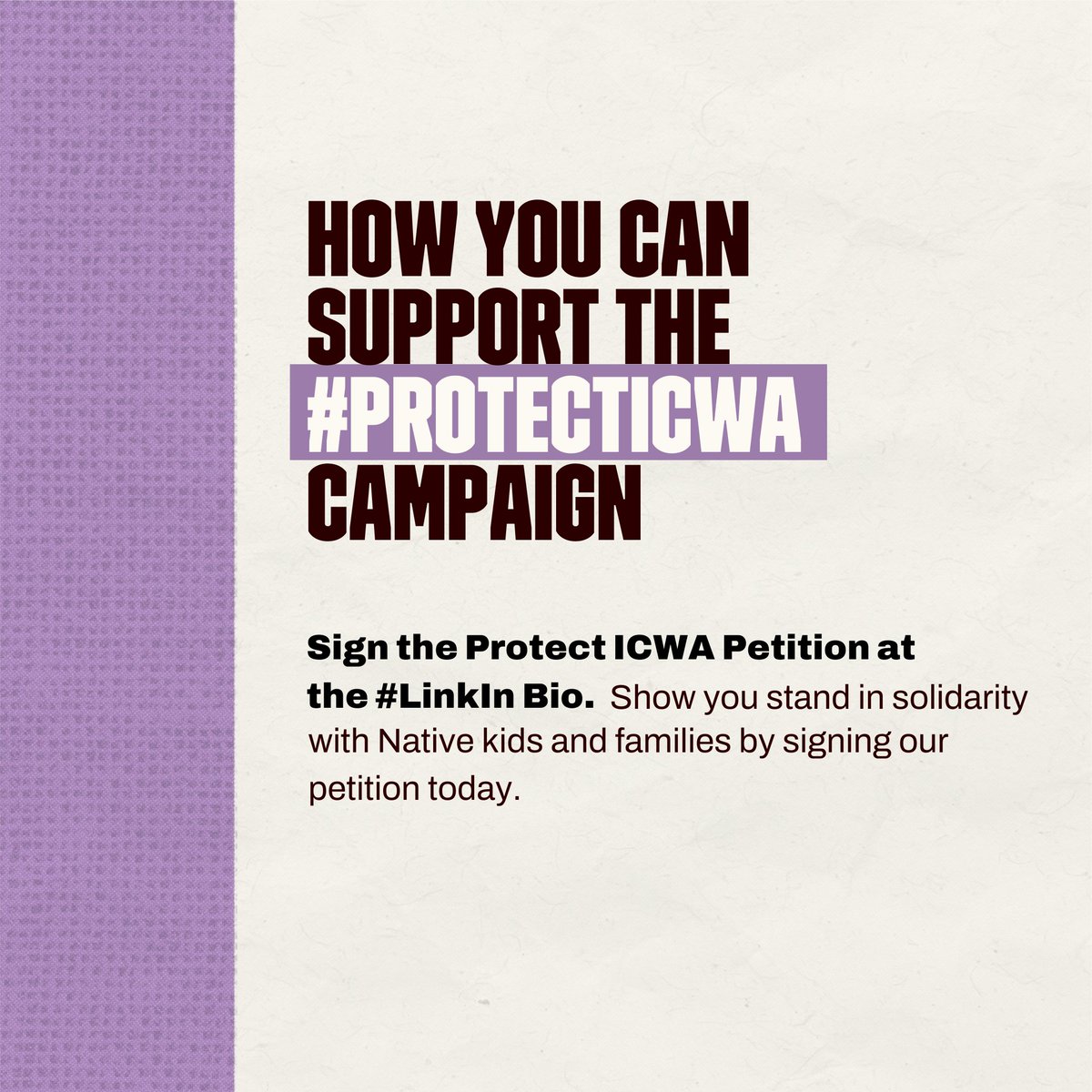 In just 8 days, #SCOTUS will hear arguments for Haaland v. Brackeen–the case that could overturn #ICWA. Ahead of their decision, we need to bring more visibility to the issue and show support for Native families. 

✍️ Sign the petition: bit.ly/protecticwapet…