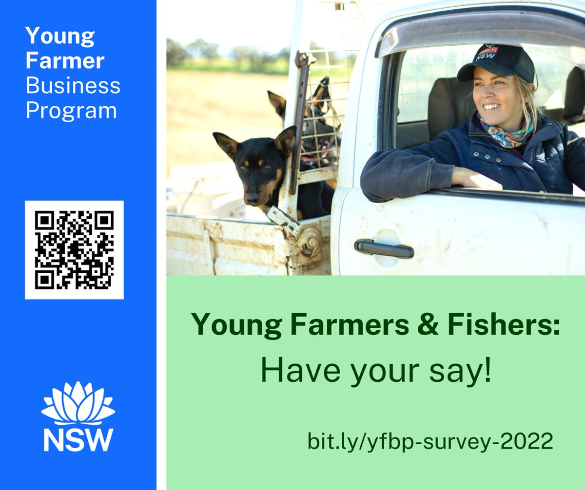 Have your say to help us understand how our program can best support you and your business into the future! 
The Young Farmer Business Program is seeking input from #farmers or #fishers age 18-40. Complete it now👉bit.ly/yfbp-survey-20…

#YoungFarmerBusinessProgram #RuralSupport