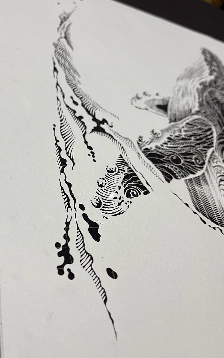 気持ちいいライン(自画自賛)
#切り絵 