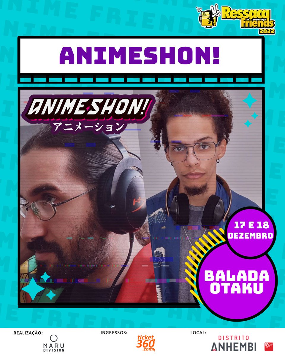 animefriends's tweet photo. Animeshon Party é presença confirmada para animar a pista da nossa Balada Otaku, nos dois dias do #RF22

A dupla chega com os clássicos do J-POP/J-ROCK com um bom toque de eletrônica, criando uma experiência inédita.

Garanta já o seu ingresso no link: https://t.co/QPTXDPszk4 https://t.co/HTZXCS1dwu