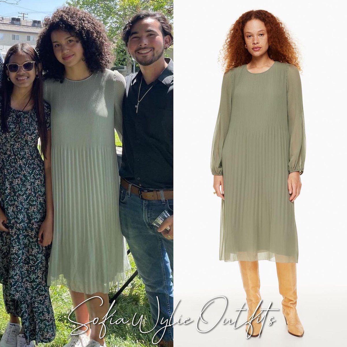 sofiawoutfits's tweet photo. @SofiaWylie wears: 

1.#Aritzia #Wilfred ‘Daydreamer’ midi dress ($168) 

https://t.co/YsiFYh4DAD https://t.co/vnE6qcXOKN