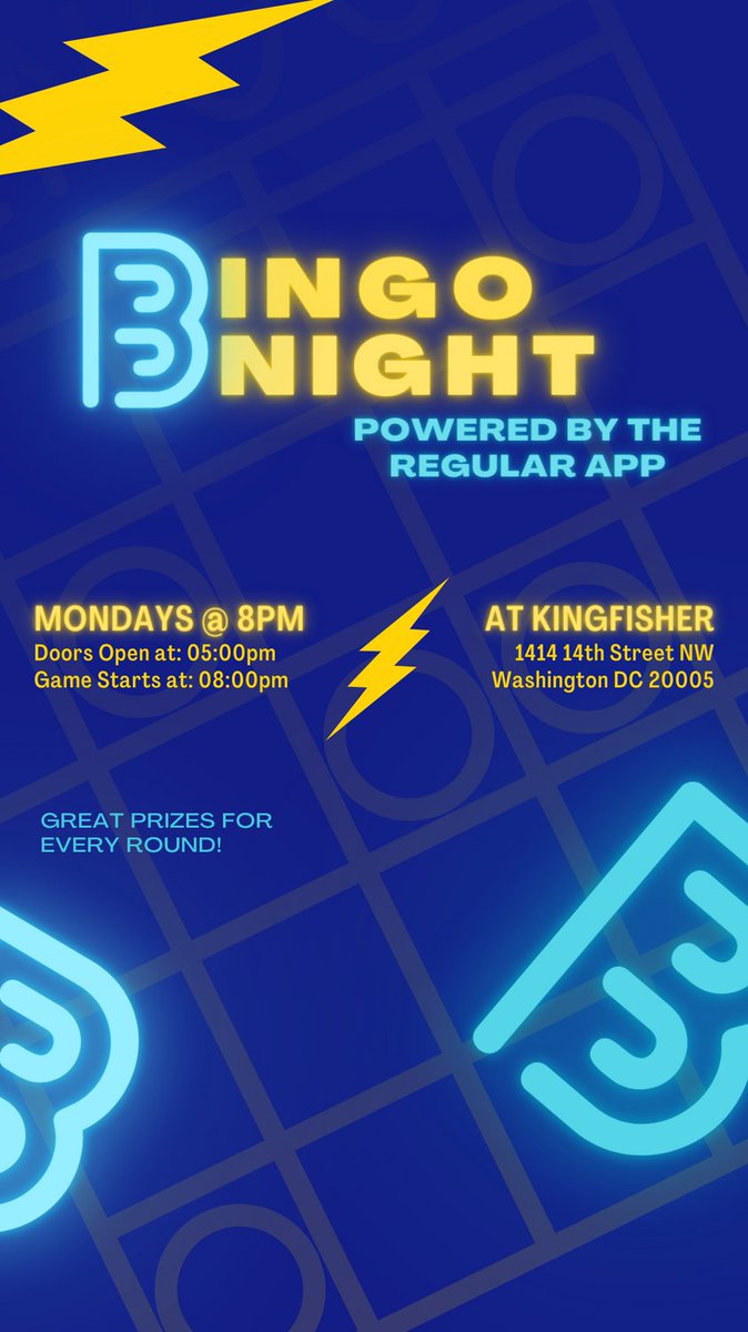 Join us and <a href="/KingfisherInDC/">KingfisherDC</a> for Bingo tonight in #DC! Not your ordinary Bingo night in one of the best bars in the city