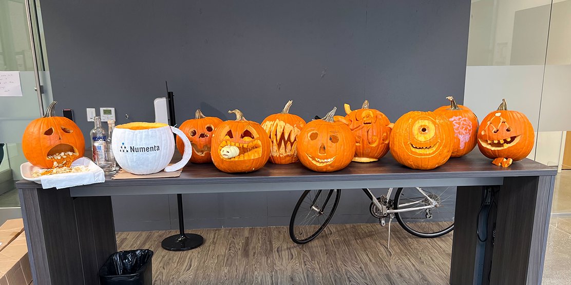 Happy Halloween from @Numenta! Hope everyone had a fun and spooky time 👻 Our office received a spooktacular makeover and was filled with scarily delicious treats. We also had great fun with a pumpkin carving contest! 🎃 #halloween2022
