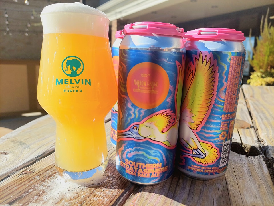 Melvinbrewing's tweet photo. Melvin Brewing Eureka's collab brew with Narrow Gauge Brewing Company is back in cans, this time with a slightly updated approach.
Enjoy a sunshine state of mind with this DDH Hazy IPA, even if it's snowing where you're at.
#IPA #Collab #BeerCollaboration https://t.co/P7IH4tod48